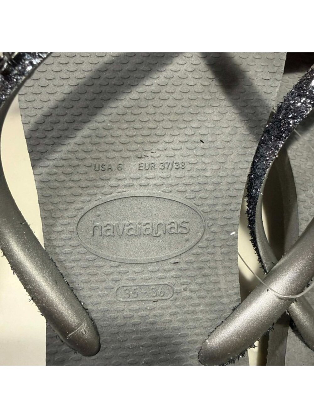 Havaianas Women's Slim Glitter II Flip Flop Sandal Steel Grey US 6 - Picture 5 of 6